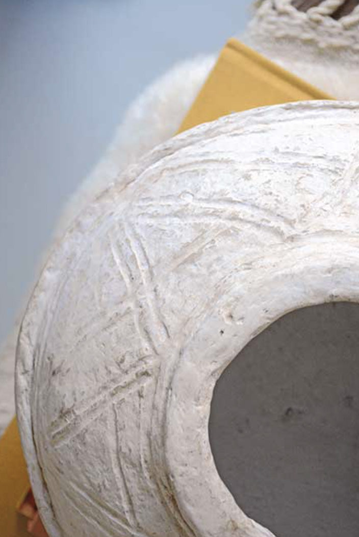 Pot vintage en papier mâché chaulé, Ajmer 1er