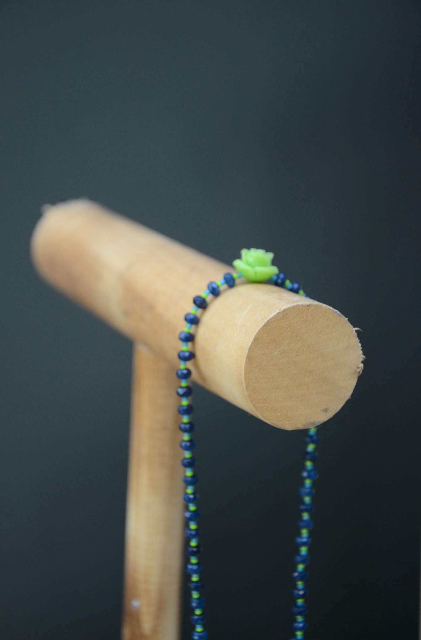 Collier vert et bleu