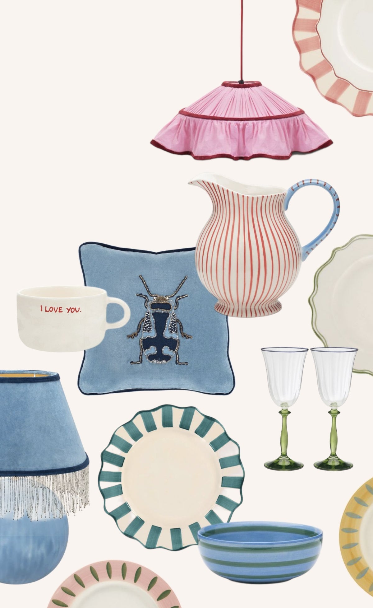 Inspiration déco Familihousse table bleu et rose