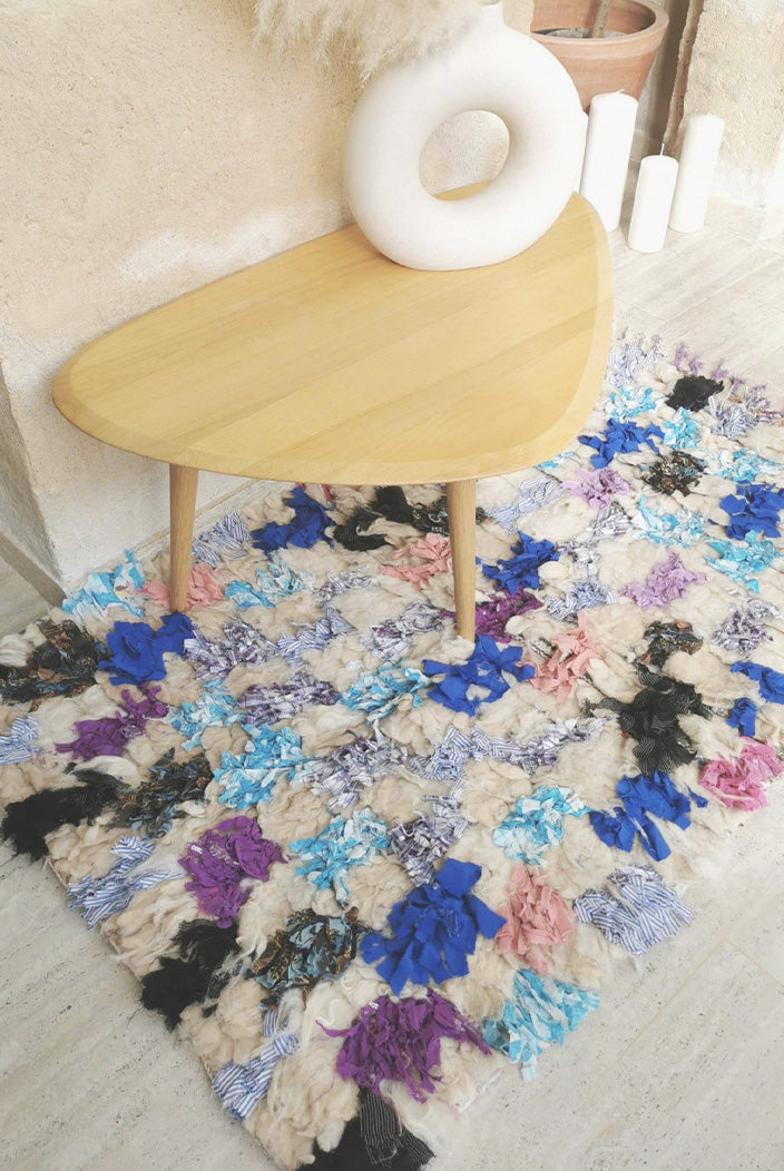 Petit tapis Boucharouite coloré réversible –  Pièce unique n° 33