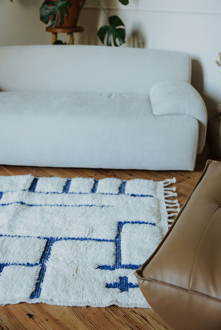 Tapis berbère Beni Ouarain Bleu –  Pièce unique n° 2