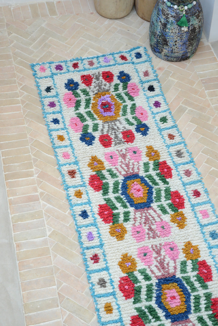 Tapis de couloir mexician Turquoise