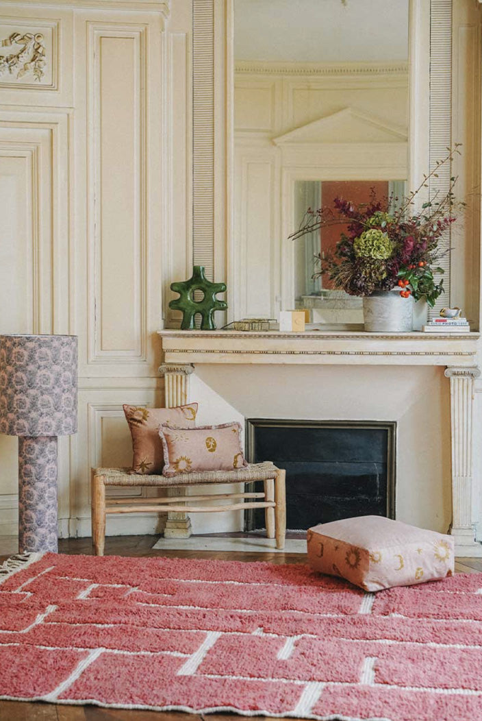 Tapis berbère Beni Ouarain rose framboise –  Pièce unique n° 131